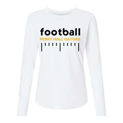 Perry Hall Gators Football Lines Womens Cotton Relaxed Long Sleeve T-Shirt