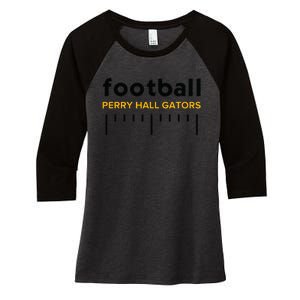 Perry Hall Gators Football Lines Women's Tri-Blend 3/4-Sleeve Raglan Shirt