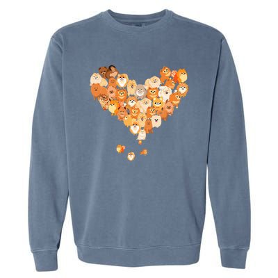 Pomeranian Heart Gift Dog Lover Garment-Dyed Sweatshirt