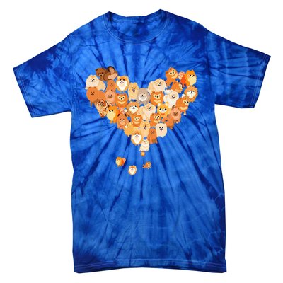 Pomeranian Heart Gift Dog Lover Tie-Dye T-Shirt