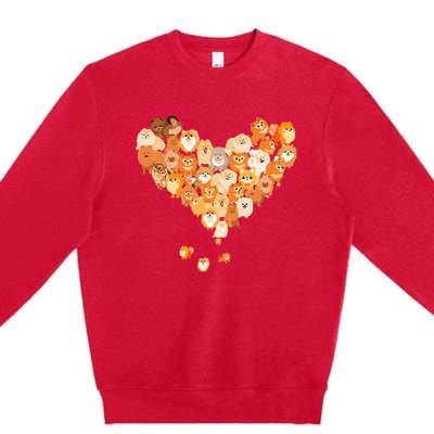 Pomeranian Heart Gift Dog Lover Premium Crewneck Sweatshirt