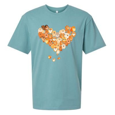 Pomeranian Heart Gift Dog Lover Sueded Cloud Jersey T-Shirt