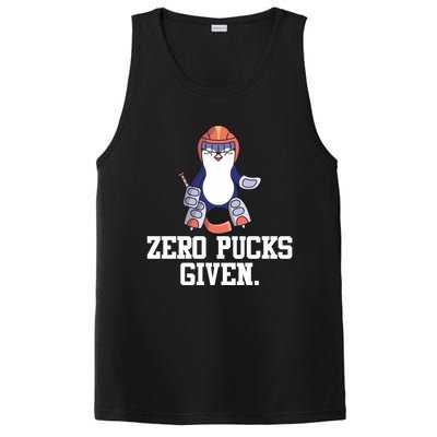 Penguin Hockey Goalkeeper Funny Zero Pucks Given Funny Gift PosiCharge Competitor Tank