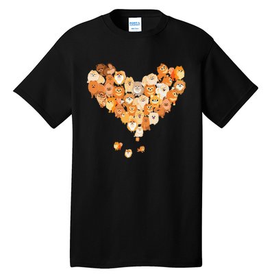 Pomeranian Heart Gift Dog Lover Tall T-Shirt