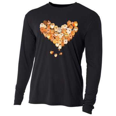 Pomeranian Heart Gift Dog Lover Cooling Performance Long Sleeve Crew