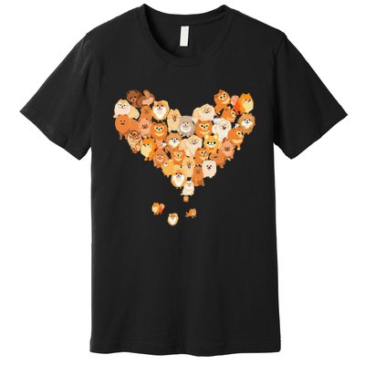 Pomeranian Heart Gift Dog Lover Premium T-Shirt