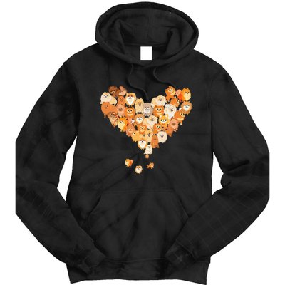 Pomeranian Heart Gift Dog Lover Tie Dye Hoodie