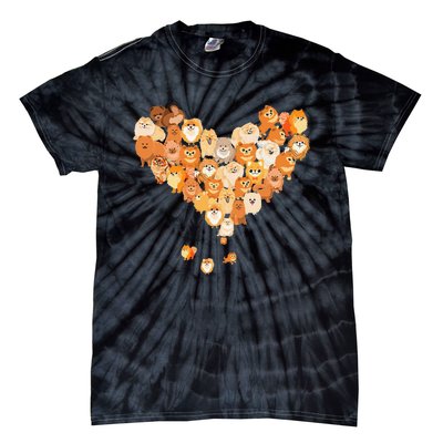 Pomeranian Heart Gift Dog Lover Tie-Dye T-Shirt