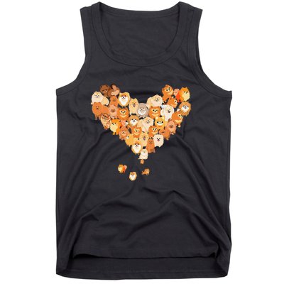 Pomeranian Heart Gift Dog Lover Tank Top