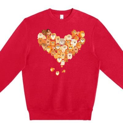 Pomeranian Heart Gift Dog Lover Premium Crewneck Sweatshirt