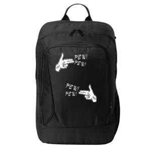 Pistol Hand Gun Noise Pew Pew Pew City Backpack