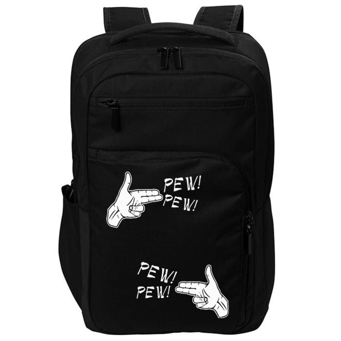 Pistol Hand Gun Noise Pew Pew Pew Impact Tech Backpack