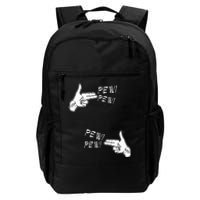 Pistol Hand Gun Noise Pew Pew Pew Daily Commute Backpack