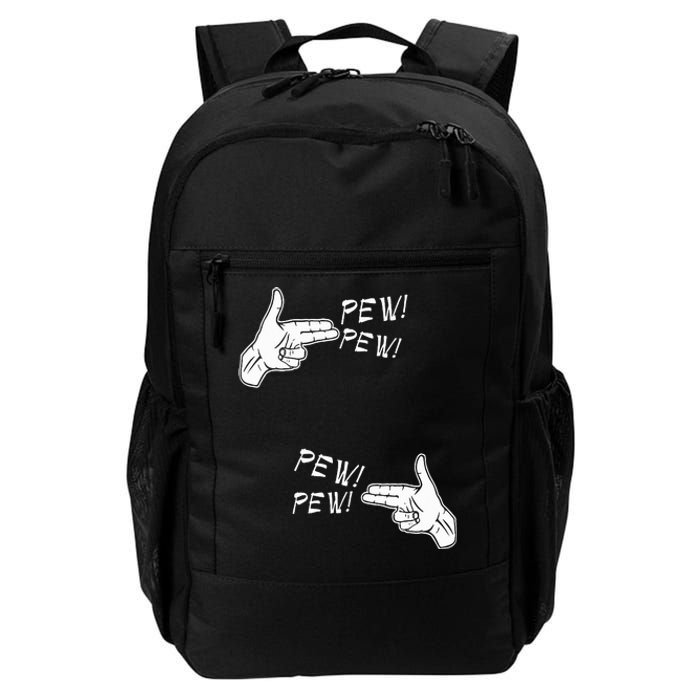 Pistol Hand Gun Noise Pew Pew Pew Daily Commute Backpack