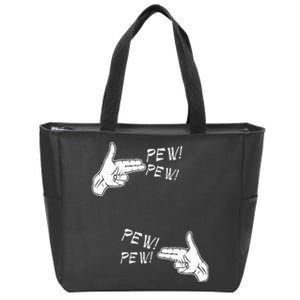 Pistol Hand Gun Noise Pew Pew Pew Zip Tote Bag