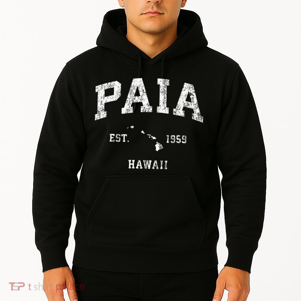 Paia Hawaii Hi Vintage Athletic Sports Design Hoodie