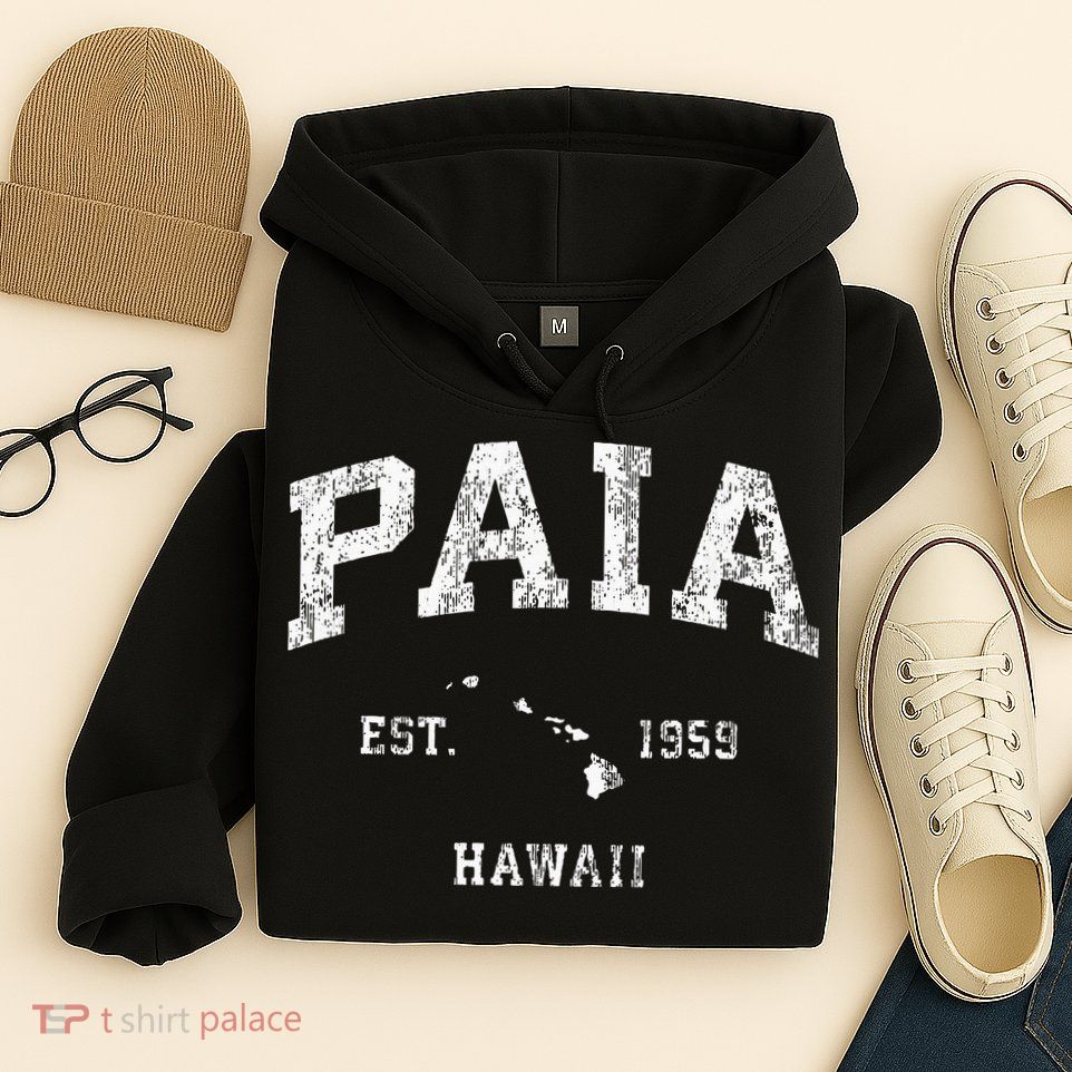 Paia Hawaii Hi Vintage Athletic Sports Design Hoodie