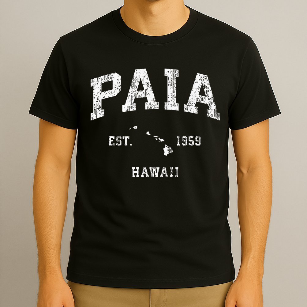Paia Hawaii Hi Vintage Athletic Sports Design T-Shirt