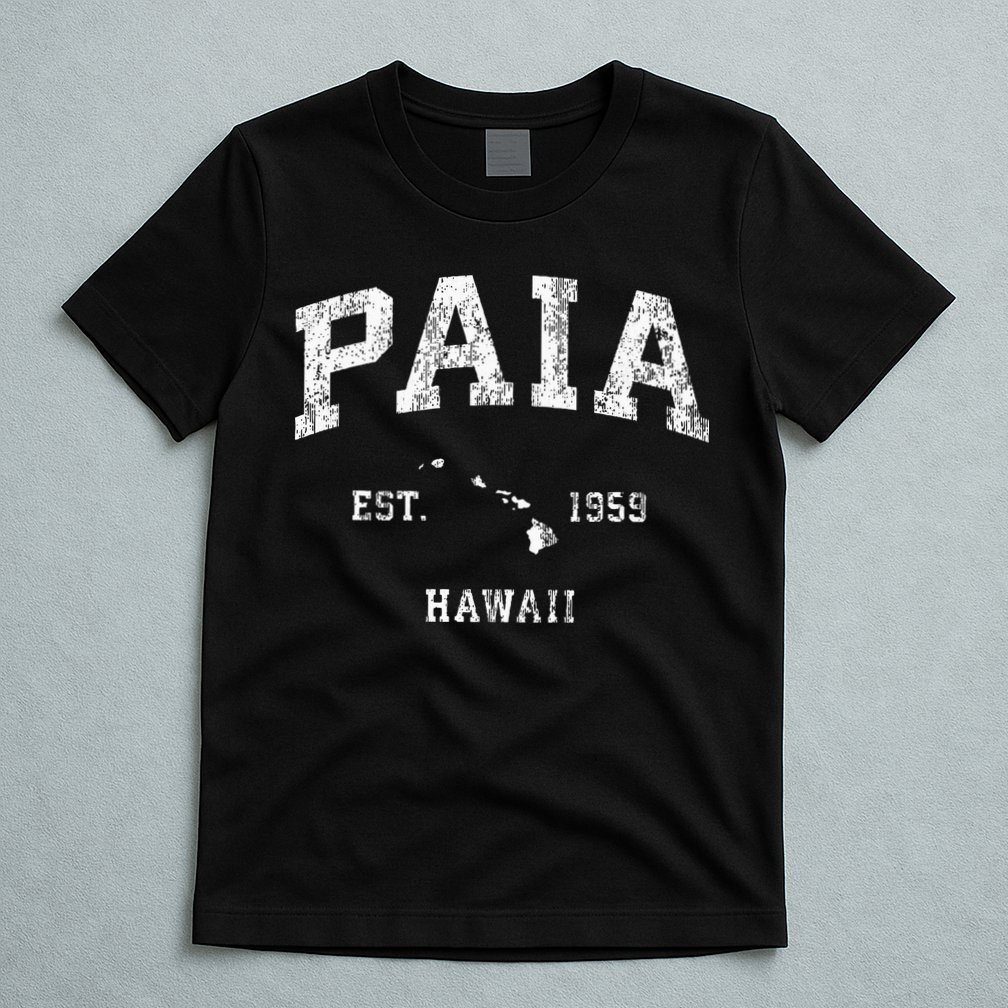 Paia Hawaii Hi Vintage Athletic Sports Design T-Shirt