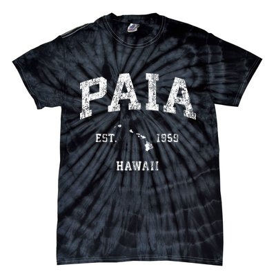 Paia Hawaii Hi Vintage Athletic Sports Design Tie-Dye T-Shirt