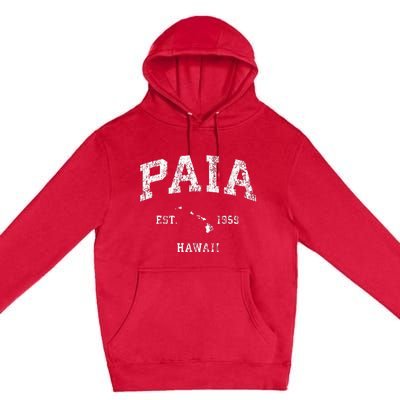 Paia Hawaii Hi Vintage Athletic Sports Design Premium Pullover Hoodie