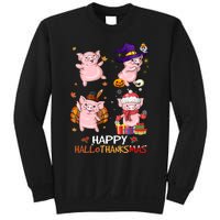 Pig Happy Hallothanksmas Halloween Thanksgiving Xmas Sweatshirt