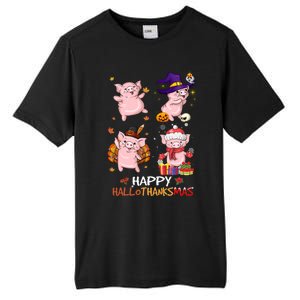 Pig Happy Hallothanksmas Halloween Thanksgiving Xmas Tall Fusion ChromaSoft Performance T-Shirt