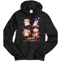 Pig Happy Hallothanksmas Halloween Thanksgiving Xmas Tie Dye Hoodie