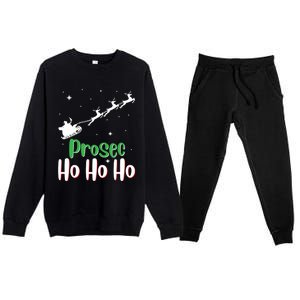 Prosec Ho Ho Ho Prosecco Christmas Vacation Gift Premium Crewneck Sweatsuit Set