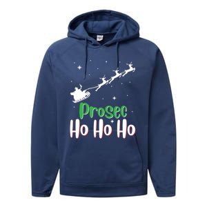 Prosec Ho Ho Ho Prosecco Christmas Vacation Gift Performance Fleece Hoodie