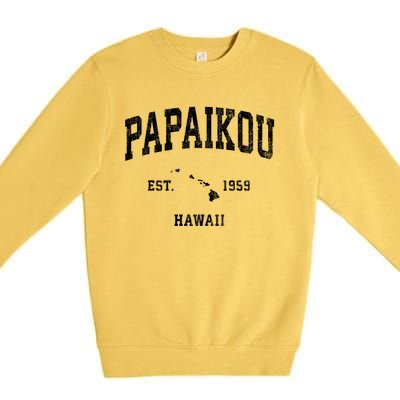 Papaikou Hawaii Hi Vintage Athletic Premium Crewneck Sweatshirt