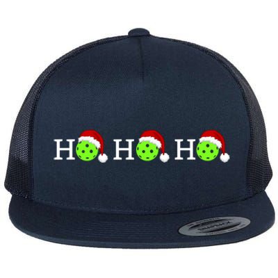 Pickleball Ho Ho Ho Christmas Gift Flat Bill Trucker Hat