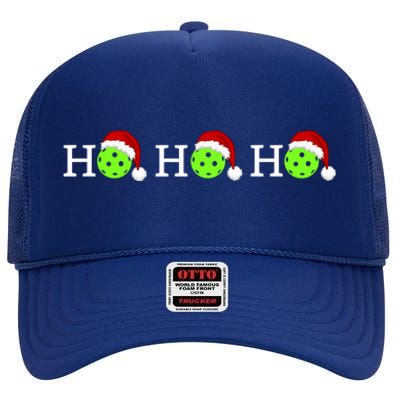 Pickleball Ho Ho Ho Christmas Gift High Crown Mesh Back Trucker Hat