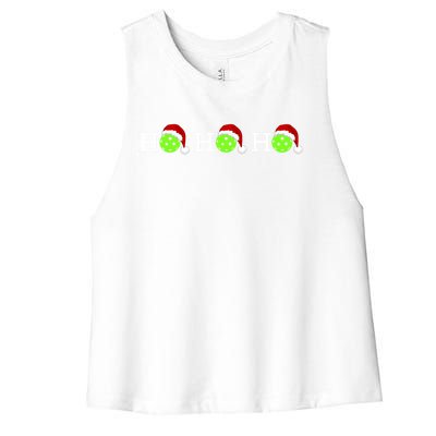 Pickleball Ho Ho Ho Christmas Gift Women's Racerback Cropped Tank