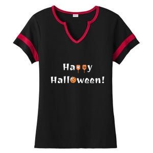 Pickleball Halloween | Happy Halloween | Fun Pickleball | Great Pickleball Ladies Halftime Notch Neck Tee