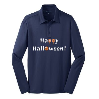 Pickleball Halloween | Happy Halloween | Fun Pickleball | Great Pickleball Silk Touch Performance Long Sleeve Polo