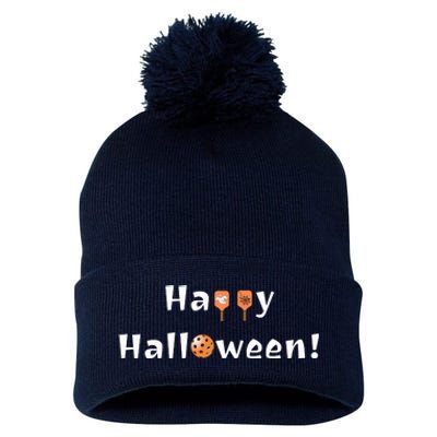 Pickleball Halloween | Happy Halloween | Fun Pickleball | Great Pickleball Pom Pom 12in Knit Beanie