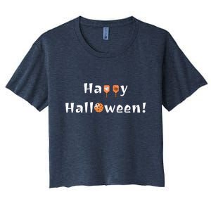 Pickleball Halloween | Happy Halloween | Fun Pickleball | Great Pickleball Women's Crop Top Tee