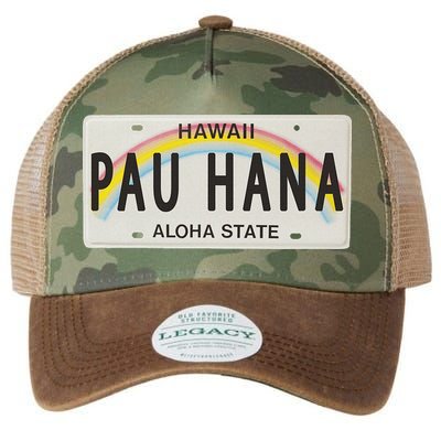Pau Hana Hawaii License Plate Legacy Tie Dye Trucker Hat