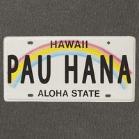 Pau Hana Hawaii License Plate Cotton Canvas Backpack