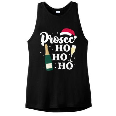 Prosec Ho Ho Ho Funny Presecco Christmas Vacation Meaningful Gift Ladies PosiCharge Tri-Blend Wicking Tank