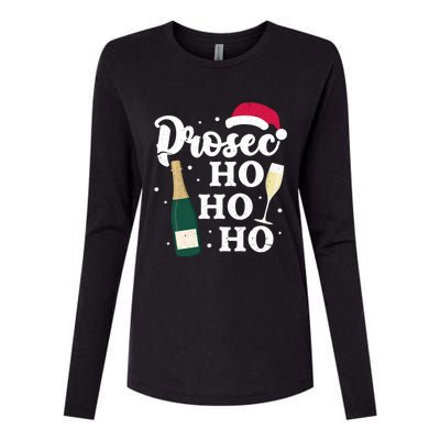 Prosec Ho Ho Ho Funny Presecco Christmas Vacation Meaningful Gift Womens Cotton Relaxed Long Sleeve T-Shirt