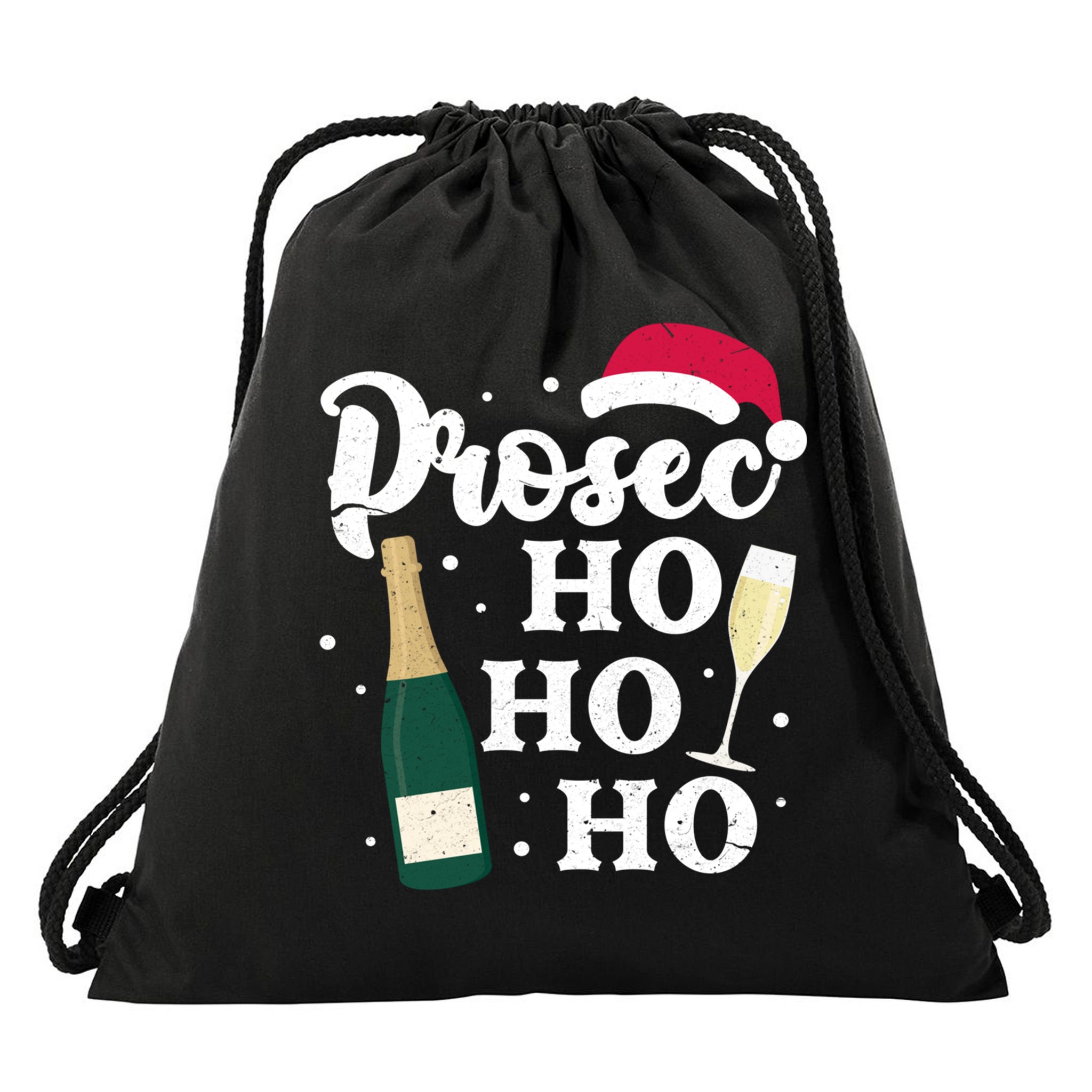 Prosec Ho Ho Ho Funny Presecco Christmas Vacation Meaningful Gift Drawstring Bag