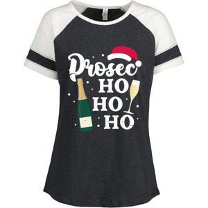 Prosec Ho Ho Ho Funny Presecco Christmas Vacation Meaningful Gift Enza Ladies Jersey Colorblock Tee