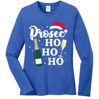 Prosec Ho Ho Ho Funny Presecco Christmas Vacation Meaningful Gift Ladies Long Sleeve Shirt