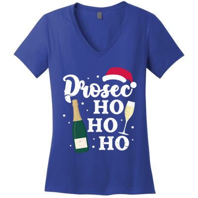 Prosec Ho Ho Ho Funny Presecco Christmas Vacation Meaningful Gift Women's V-Neck T-Shirt