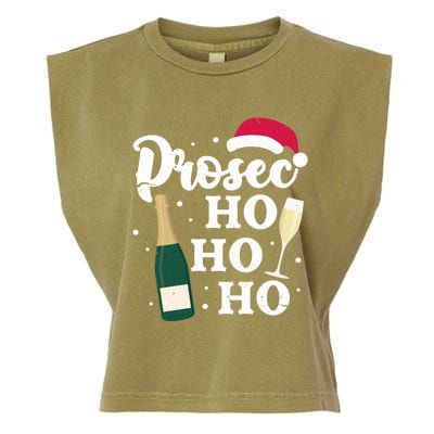 Prosec Ho Ho Ho Funny Presecco Christmas Vacation Meaningful Gift Garment-Dyed Women's Muscle Tee