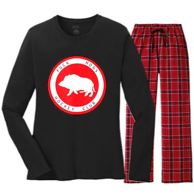 Puck Hogs Hockey Club Women's Long Sleeve Flannel Pajama Set 