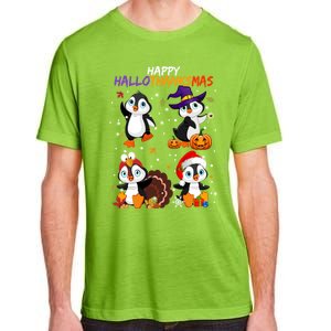 Penguin Happy Hallothanksmas Halloween Thanksgiving Xmas Cute Gift Adult ChromaSoft Performance T-Shirt