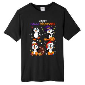 Penguin Happy Hallothanksmas Halloween Thanksgiving Xmas Cute Gift Tall Fusion ChromaSoft Performance T-Shirt